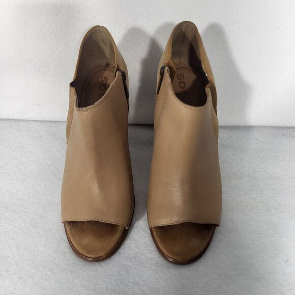 Sorel Nadia Ankle Bootie Womens Size 11 Shoes Leather Platform Block Chunky - Picture 1 of 10
